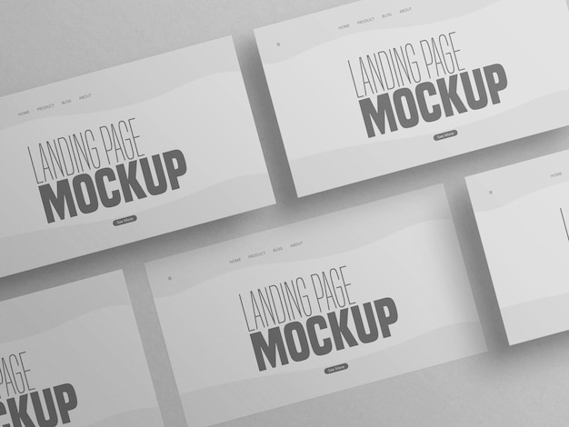 Minimal clean multiple landing page website  mockup