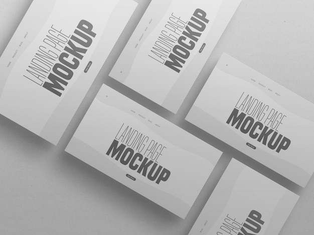 Minimal clean multiple landing page website  mockup