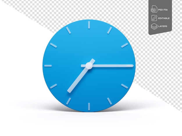 最小時鐘時間 0715 O39Clock 或七十五 O39Clock 在白色背景上 3d 插圖