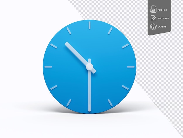 Minimal Clock Time 1030 O39Clock Or Ten Thirty On White Background 3d Illustration