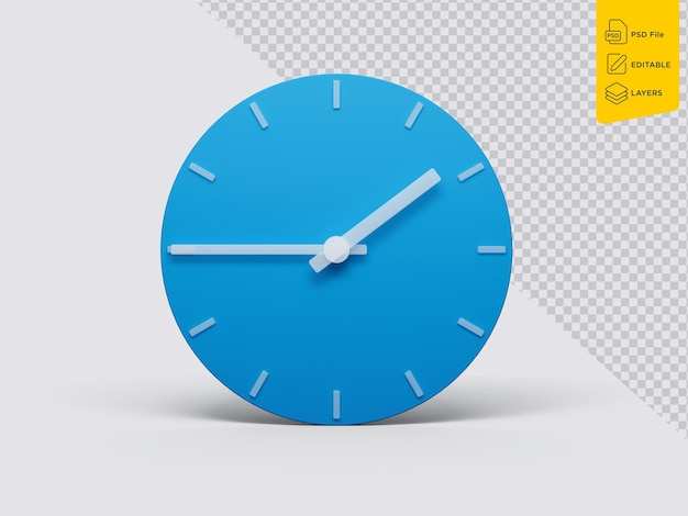 Minimal Clock time 145 o39clock or one Forty Five on isolated background 3d illustration