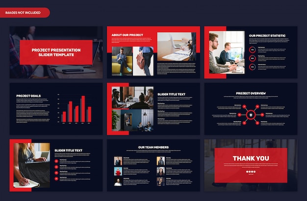 PSD minimal dark slides presentation template