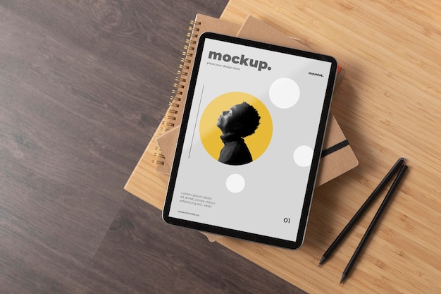 PSD minimal desktop workspace mock-up design