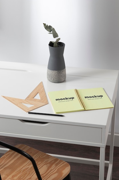 minimal desktop workspace mock-up design