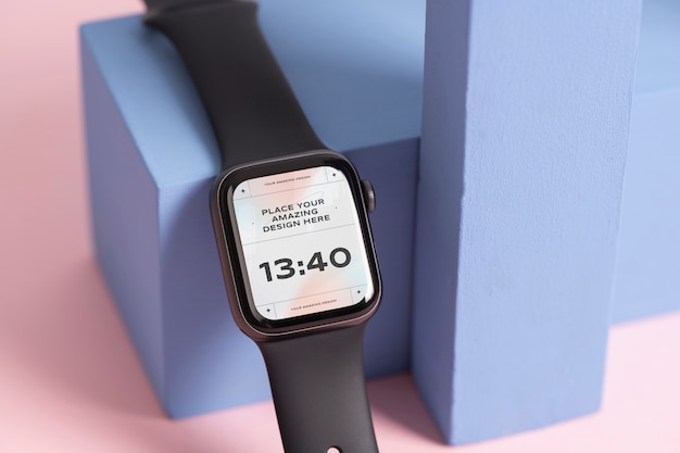 Minimal device mockup with soft monochrome color