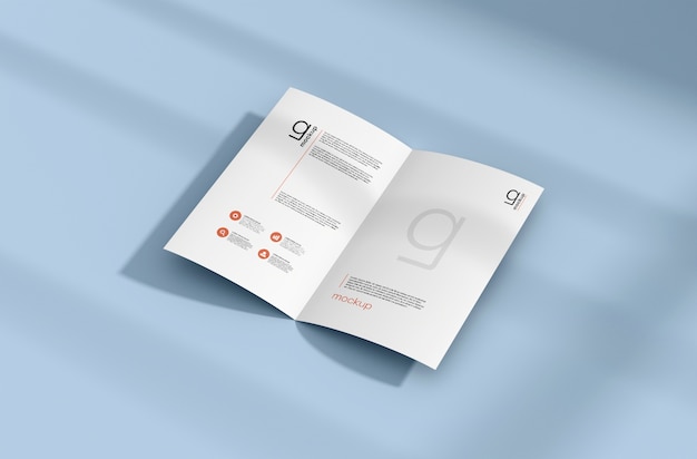 PSD mockup di brochure doppia minima