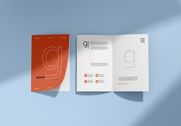 Minimal double brochure mockup