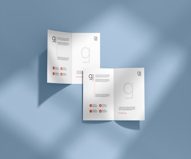 PSD minimal double brochure mockup