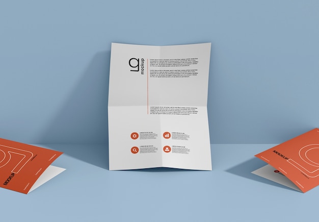 PSD mockup di brochure doppia minima