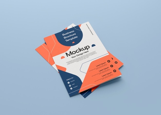 PSD minimal double sided brochure mockup