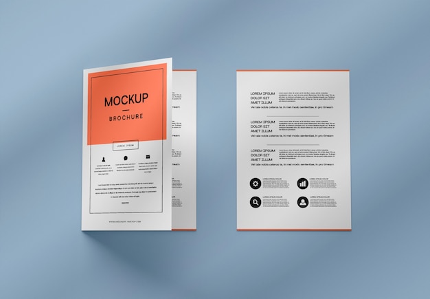 PSD minimal double sided brochure mockup