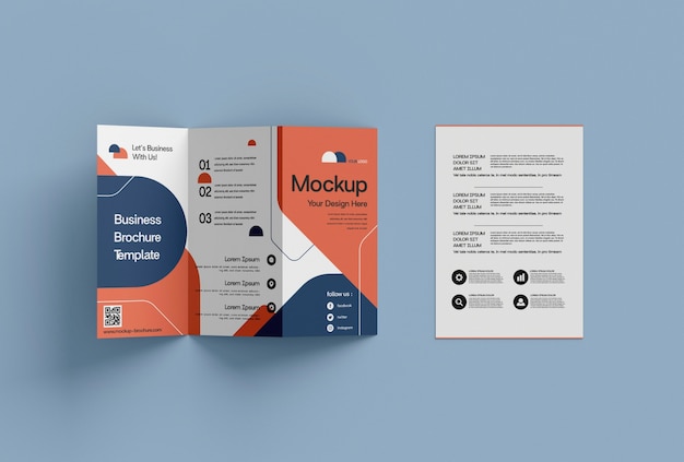 Minimal double sided brochure mockup