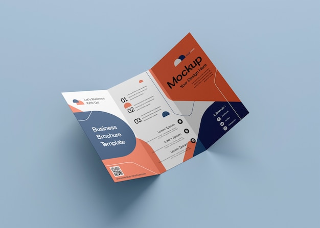 minimal double sided brochure mockup