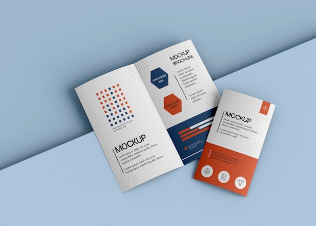 Minimal double sided brochure mockup