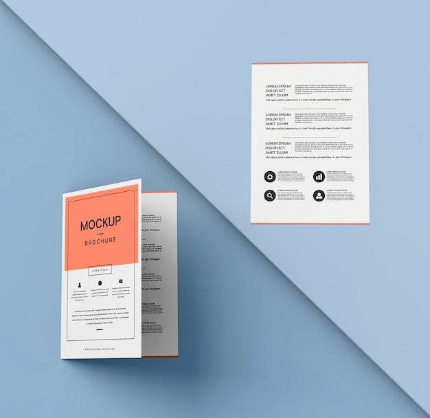 Minimal double sided brochure mockup