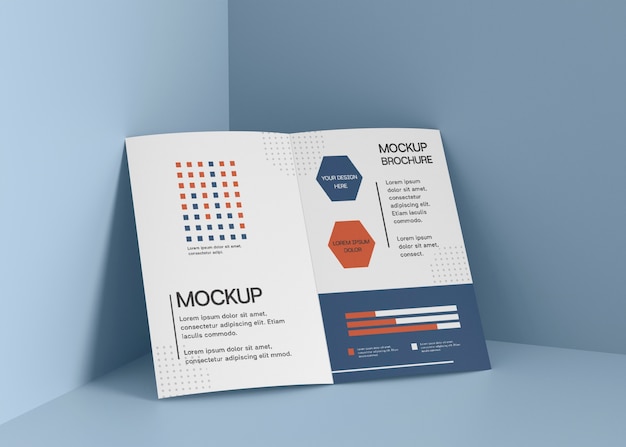 PSD mockup di brochure a doppia faccia minimale