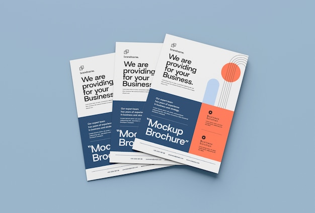 PSD minimal double sided brochure mockup