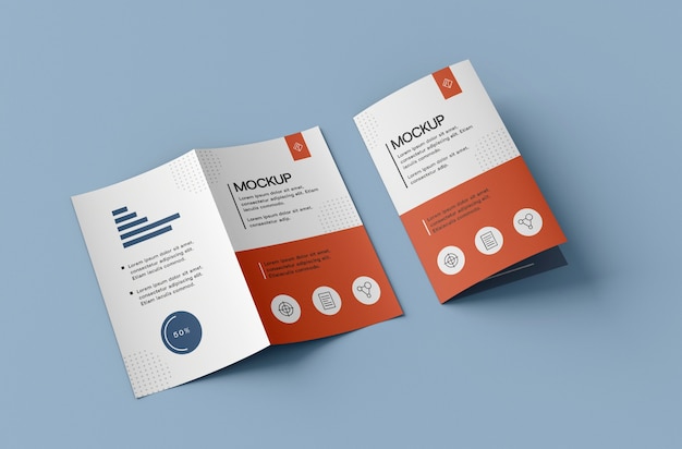 PSD minimal double sided brochure mockup