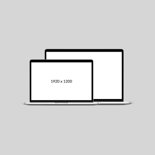 PSD 最小限のデュアルスクリーンラップトップモックアップ