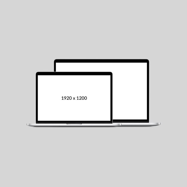 PSD minimal dual screen laptop mockup