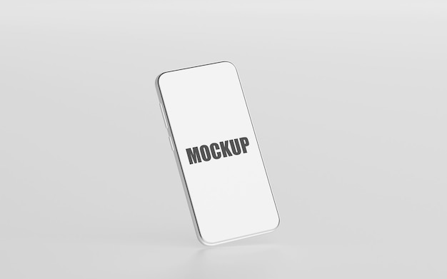 Minimal empty screen smartphone mockup in 3d rendering