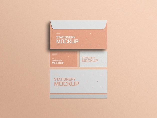 Minimal envelope with business card mockup