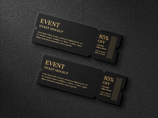 Minimal event concert and party ticket mockup