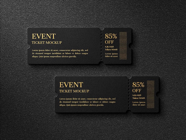 Minimal event concert and party ticket mockup