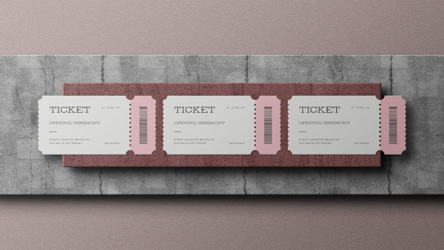 Minimal event ticket mockup