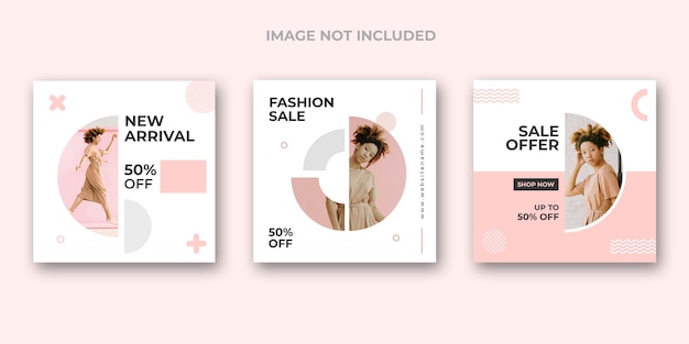 Set di banner di instagram di moda minimal