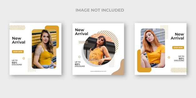 PSD set di banner di instagram di moda minimal