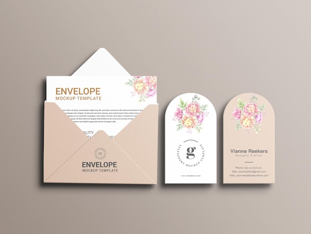 Minimal Floral Stationery Mockup