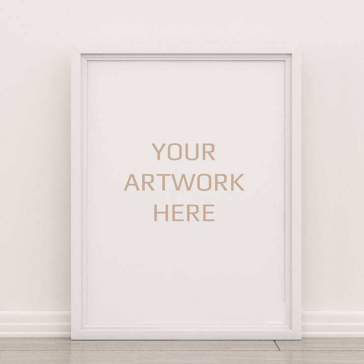 PSD minimal frame mockup with white background