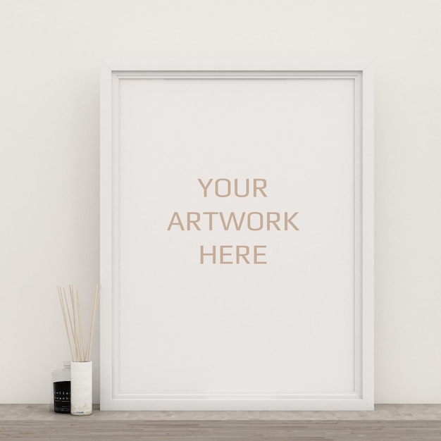 PSD minimal frame mockup with white background