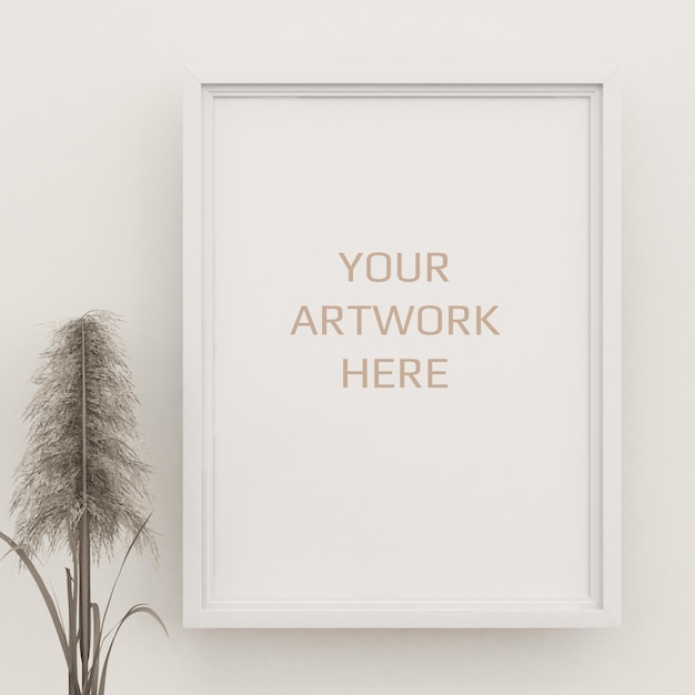 Minimal frame mockup with white background