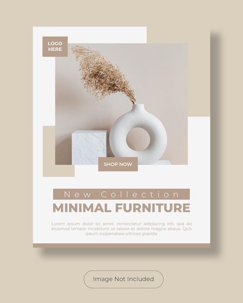 Minimal furniture instagram post portrait banner template