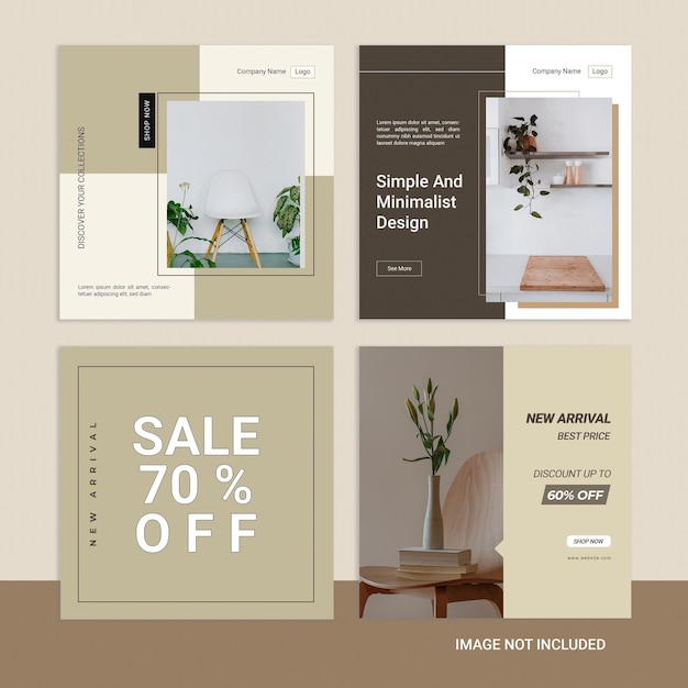 PSD minimal furniture instagram post set design