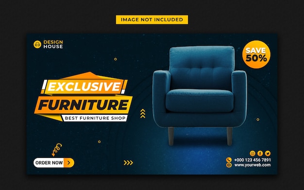 Minimal furniture web banner template