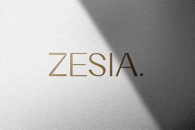 PSD minimal gold logo mockup