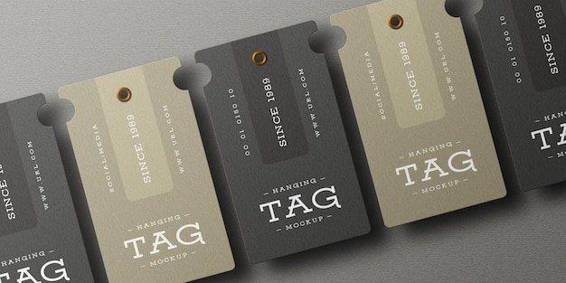 Minimal hanging price tag mockup