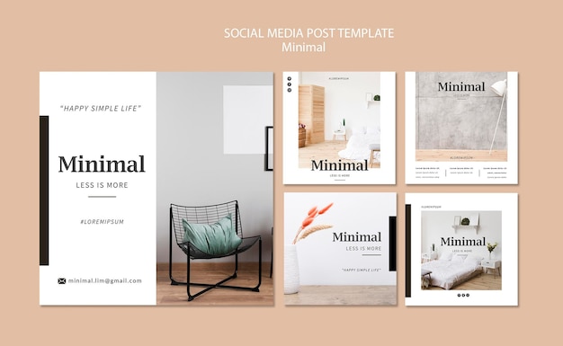 PSD minimal interiors social media post