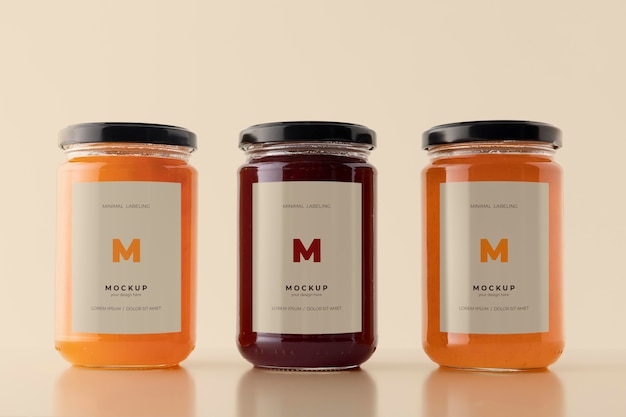 PSD minimal jar labeling mockup