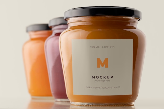 PSD minimal jar labeling mockup