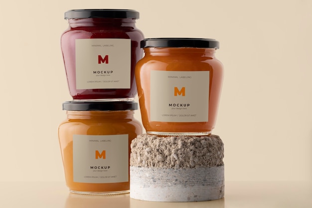 PSD minimal jar labeling mockup