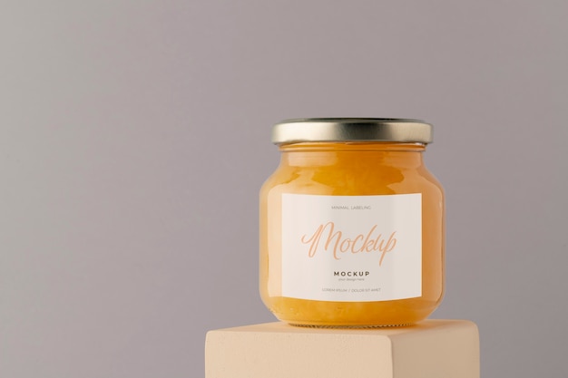 PSD minimal jar labeling mockup