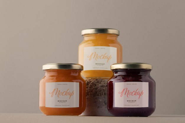 PSD minimal jar labeling mockup