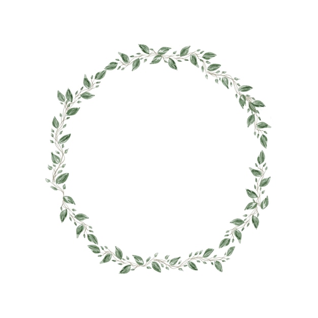 PSD minimal leaf and floral wreath for wedding border