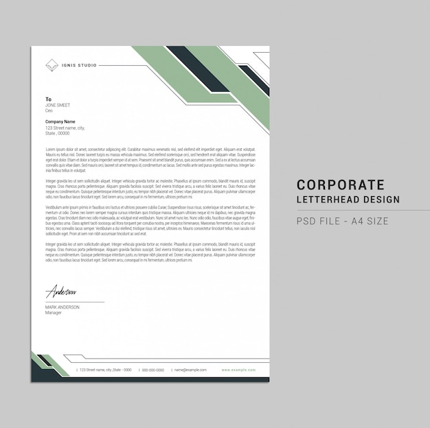 PSD minimal letterhead design