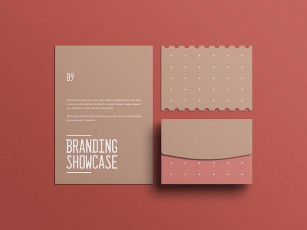 PSD minimal letterhead with envelope stationery mockup