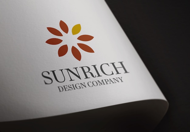 PSD minimal logo mockup on craft paper